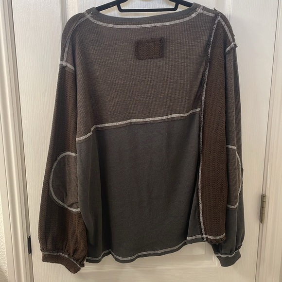 New POL V Neck Balloon Sleeve Thermal Sweater - Picture 6 of 6